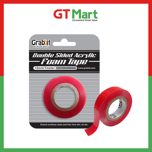 Picture of GRABBIT DOUBLE SIDED ACRYLIC TAPE 12MM X 1M X 1ROLLS